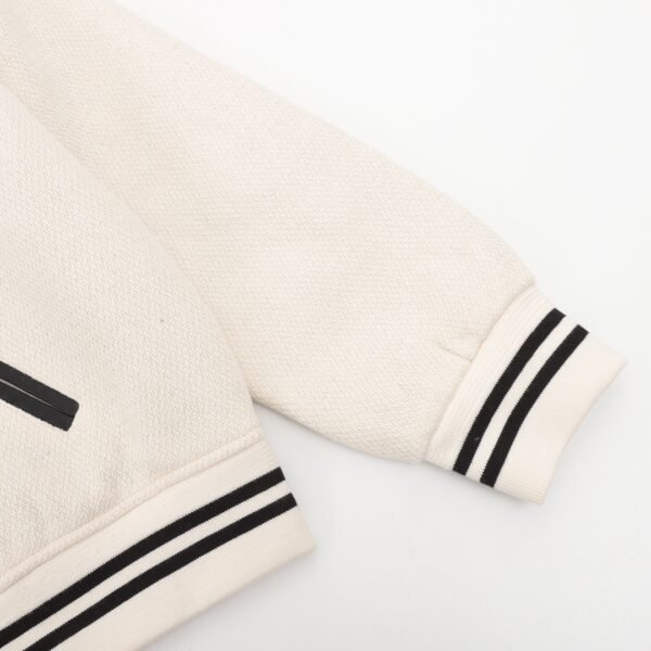Saint Laurent Paris/Saint Laurent Patchwork White Baseball Collar Jacket Coat - Image 5