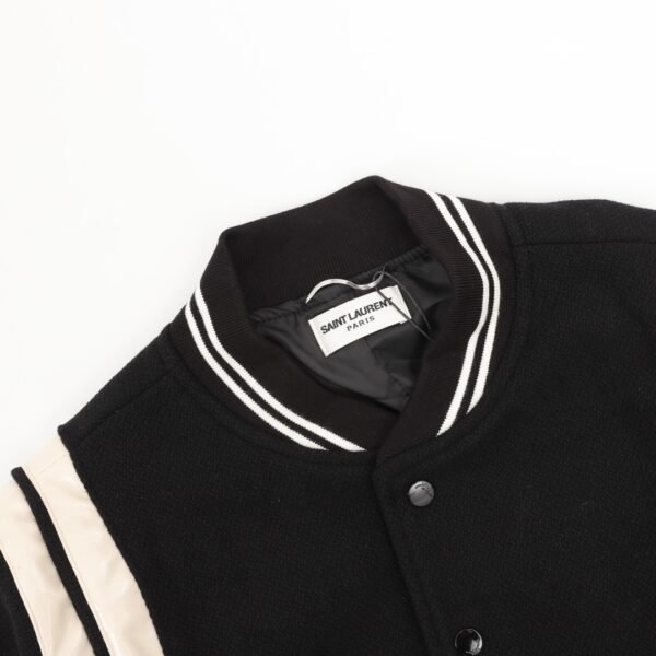 Saint Laurent Paris/St. Laurent Classic colorblocking baseball collar jacket jacket - Image 4