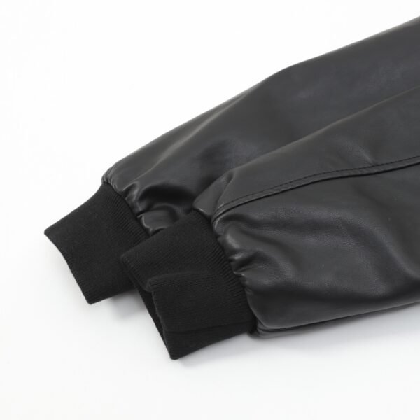 CELINE CE 24FW Patchwork Cotton Sandwich Leather Jacket - Image 6