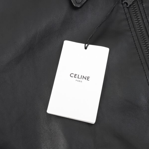 CELINE CE 24FW Patchwork Cotton Sandwich Leather Jacket - Image 2