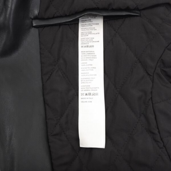 CELINE CE 24FW Patchwork Cotton Sandwich Leather Jacket - Image 10