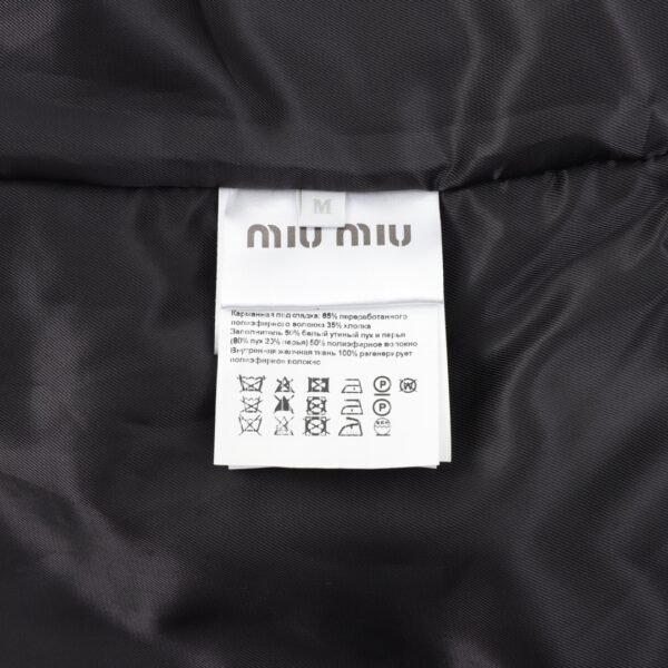 Miu Miu 24Fw Corduroy Collar Down Denim Jacket - Image 6