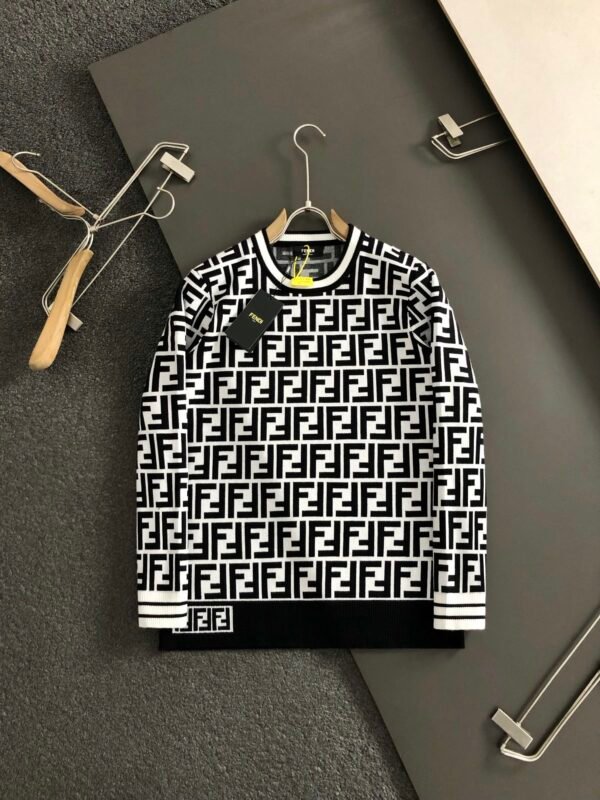 FENDI loose fit version version S-Xl The latest top counter models double F full jacquard round neck wool sweater