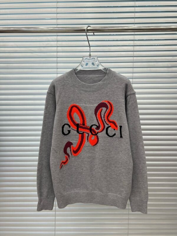 Gucci Zodiac Snake Monogram Jacquard Crew Neck Long Sleeve Knit Sweater - Image 7