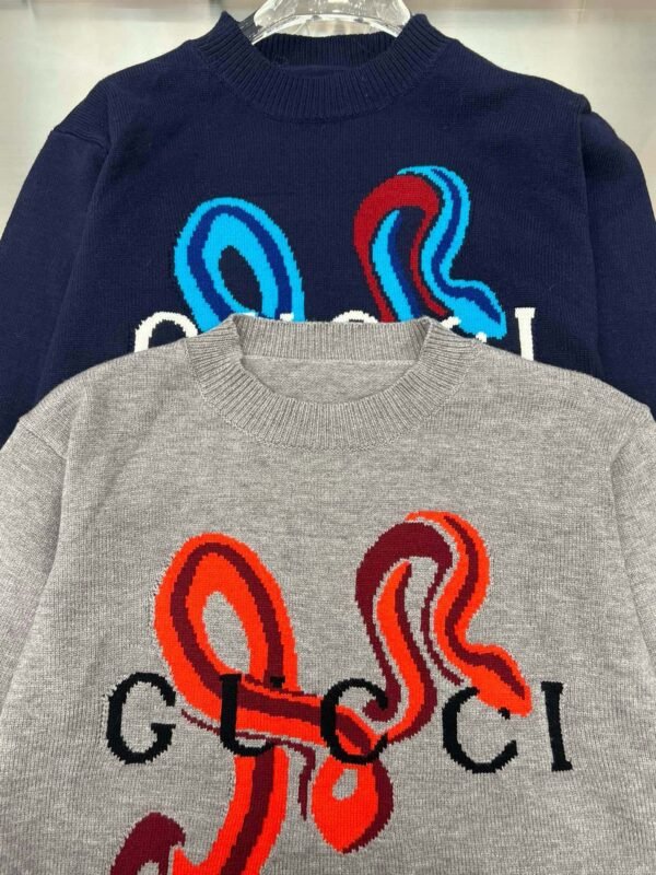 Gucci Zodiac Snake Monogram Jacquard Crew Neck Long Sleeve Knit Sweater - Image 4