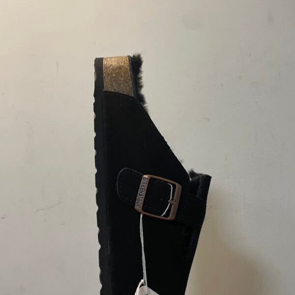 Birkenstock Cowhide Boston Wool Casual Fashion Sandals Black - Image 8