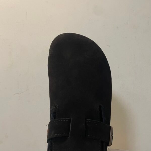 Birkenstock Cowhide Boston Wool Casual Fashion Sandals Black - Image 3