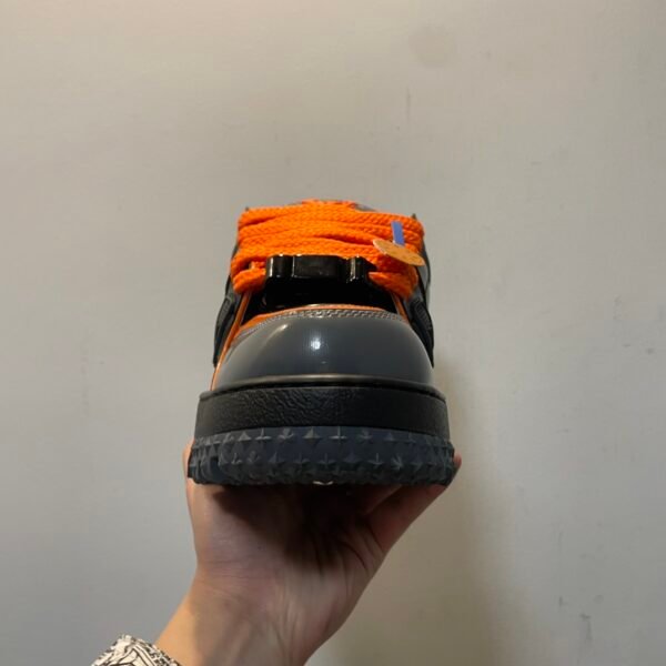 LV LOUIS VUITTON Trainer Maxi with Beading Low Top Board Shoes Gray Orange - Image 3