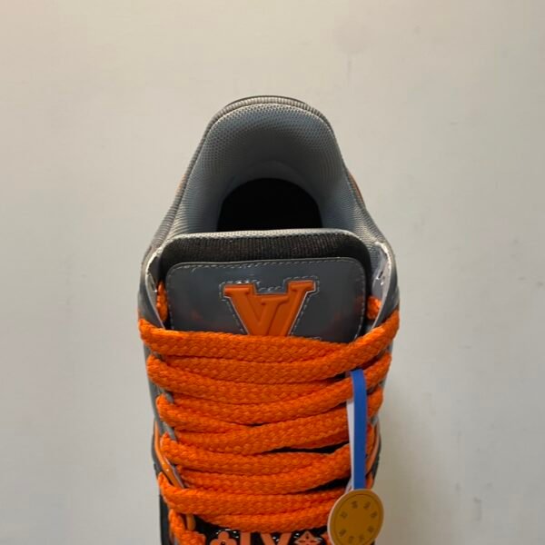 LV LOUIS VUITTON Trainer Maxi with Beading Low Top Board Shoes Gray Orange - Image 8